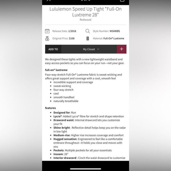 Lululemon speed up tight - Picture 5 of 10